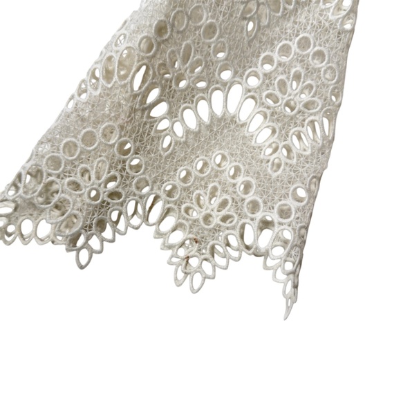 Nicholas One Shoulder Dress White Embroidered Eyelet Long Sleeves Polyester - Picture 7 of 16